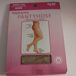 Walgreens Regular Sheer Pantyhose Queen Size. Nude Color